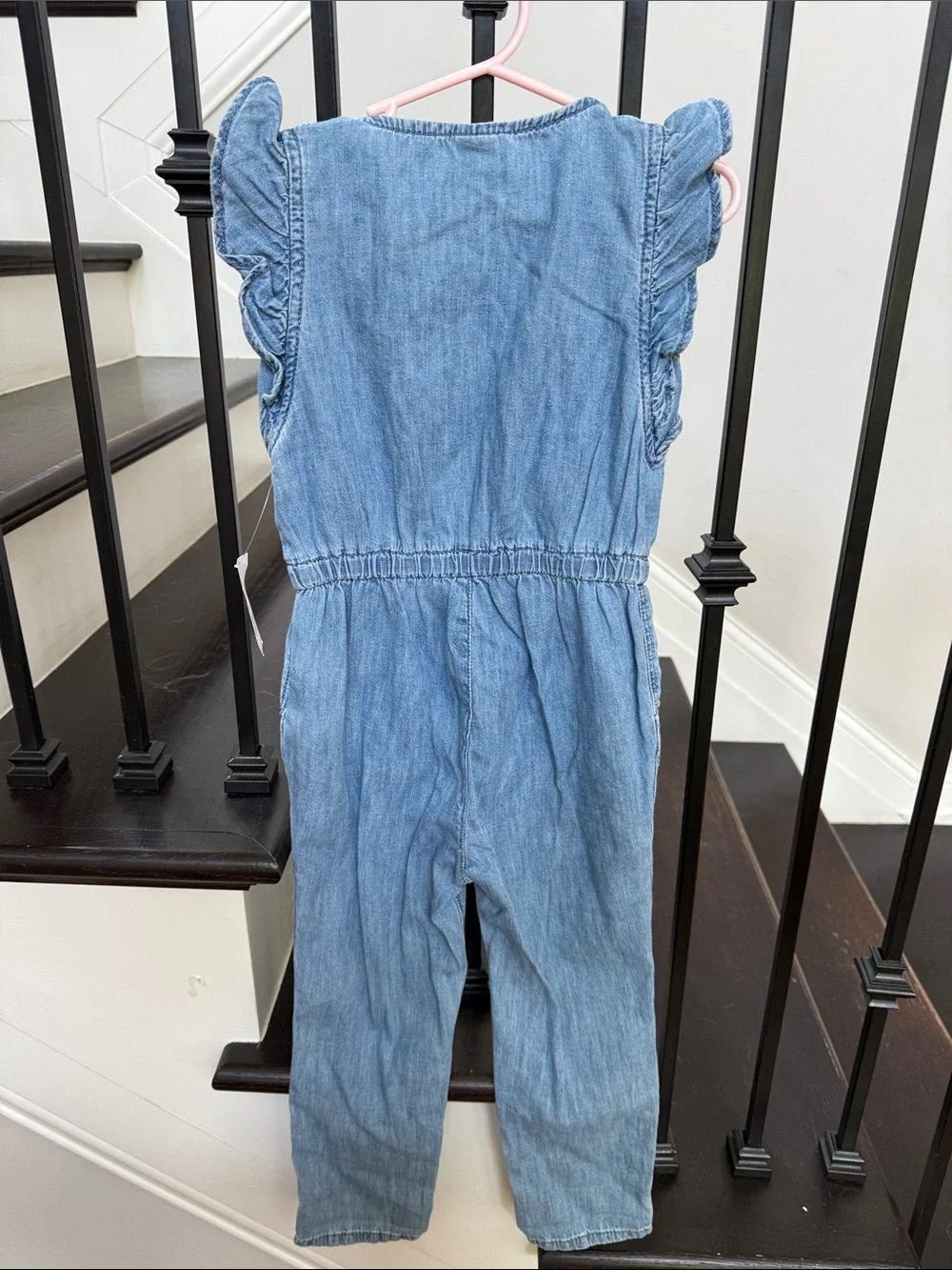 GAP Light Blue Denim Flutter-Sleeve One-Piece